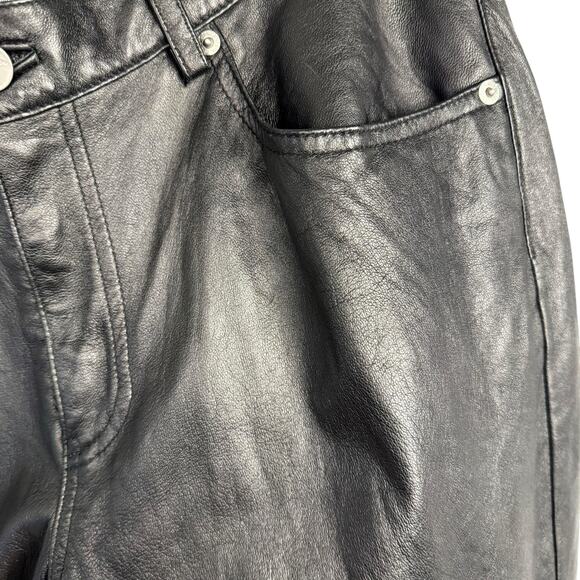 Calvin Klein Jeans Vintage 90s Y2K 100% Leather Soft Flexible Lined Pants Sz 14 - Picture 14 of 14
